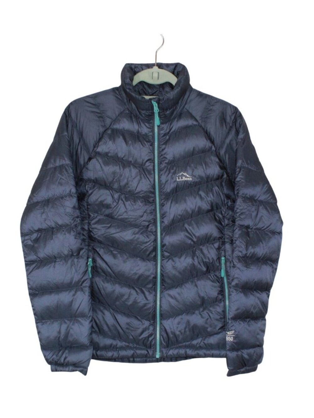LL Bean Women's Ultralight 850 Down Jacket Blue Hiking Outdoor Winter Size XS